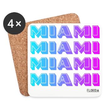 Miami Neon Gradient Muster - Untersetzer (4er-Set) - Weiß - Vorne