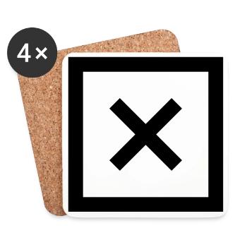 tick cross icon - Coasters (set of 4) - white - Front