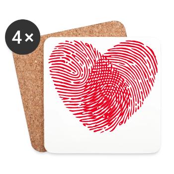 Heart Love In Love Valentine's Day Engaged Couple - Coasters (set of 4) - white - Front