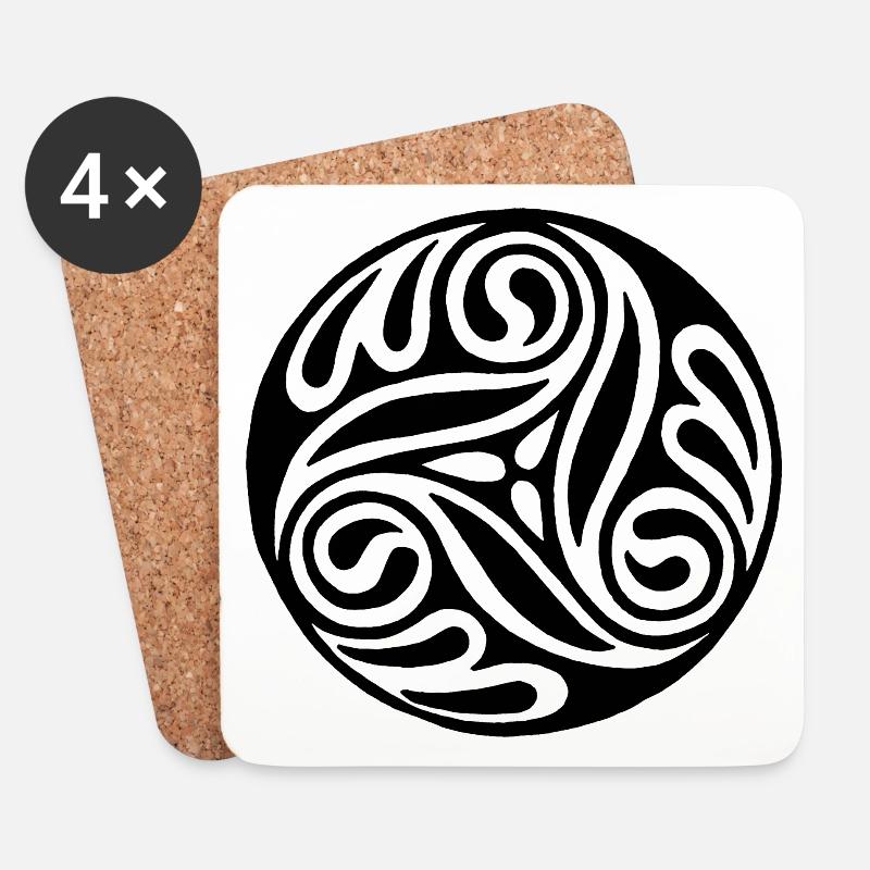 Schwarze keltische Kunst - Untersetzer (4er-Set) - Weiß