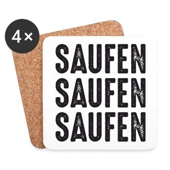 Alkoholiker - Untersetzer (4er-Set) - Weiß - Vorne