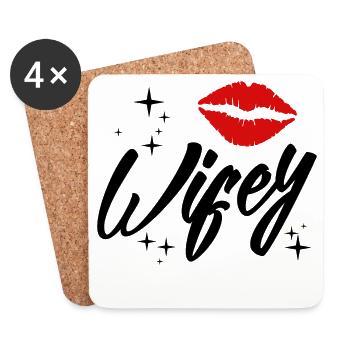 Look partenaire | Mari femme mariage mariage mariage - Dessous de verre (lot de 4) - blanc - Devant