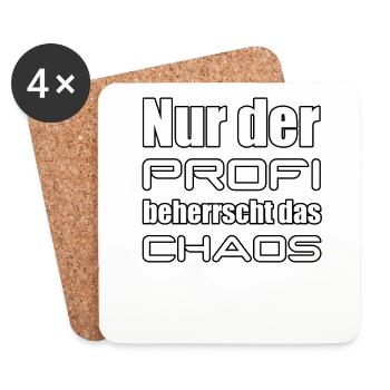 Profi Chaos ADHS Spruch lustig - Untersetzer (4er-Set) - Weiß - Vorne