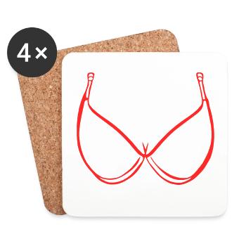 Frau Brüste BH Sexy - Untersetzer (4er-Set) - Weiß - Vorne