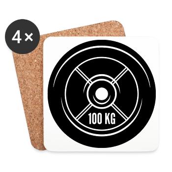 dumbbell icon weights - Coasters (set of 4) - white - Front