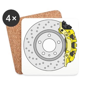 Disque de frein arrière jaune - Dessous de verre (lot de 4) - blanc - Devant