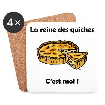 MOŠ reine des quiches couleurs - Dessous de verre (lot de 4) - blanc - Devant