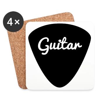 Guitar pick, guitarist, musician, instrument * - Coasters (set of 4) - white - Front