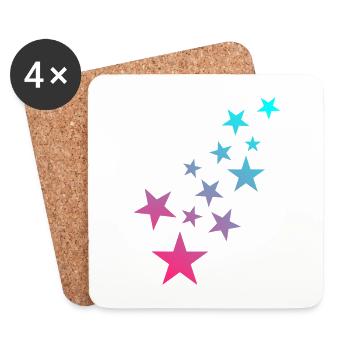 Star symbol asterisk pattern - Coasters (set of 4) - white - Front