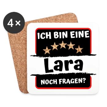 Ich bin eine Lara | Vornamen 5 Sterne | Spruch - Untersetzer (4er-Set) - Weiß - Vorne