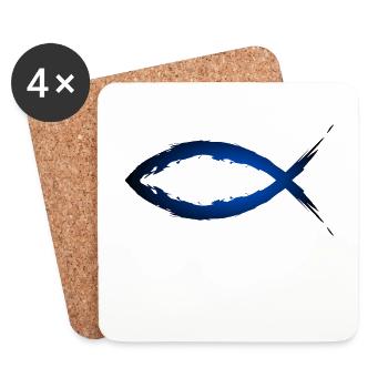 Christianity fish symbol religion - Coasters (set of 4) - white - Front