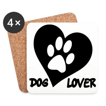 Dog lover. For all dog lovers # - Coasters (set of 4) - white - Front