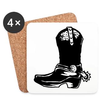 Cowboy boots - Coasters (set of 4) - white - Front