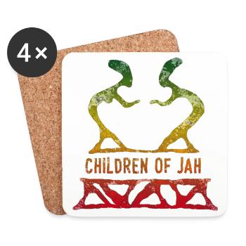 enfants de jah reggae - Dessous de verre (lot de 4) - blanc - Devant