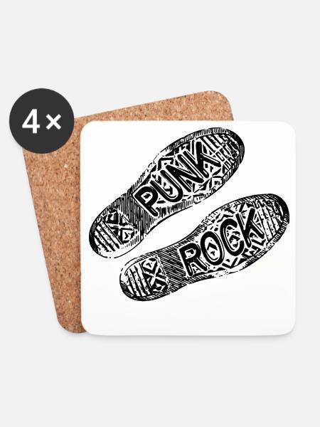 Punk rocker punk rock punk rock rock music hard rock - Coasters (set of 4) - white