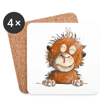 Lustiger Affe I Affenbaby I Orang Utan Baby - Untersetzer (4er-Set) - Weiß - Vorne