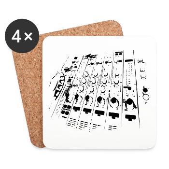 DJ Mixer - Coasters (set of 4) - white - Front