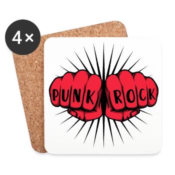 Punk rock punk rocker punk musique hard rock rock musique - Dessous de verre (lot de 4) - blanc - Devant