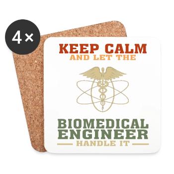 Bestseller Biomedical Engineer Tshirt, Keep Calm - Coasters (set of 4) - white - Front