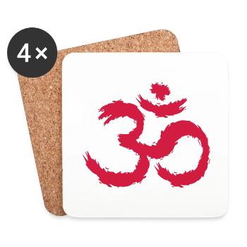 Symbole Om hindouisme - Dessous de verre (lot de 4) - blanc - Devant