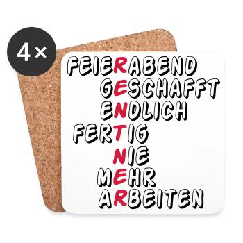 Rente Rentner Rentnerin Feierabend geschafft(25) - Untersetzer (4er-Set) - Weiß - Vorne