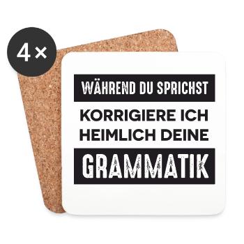Lehrer Spruch - Untersetzer (4er-Set) - Weiß - Vorne