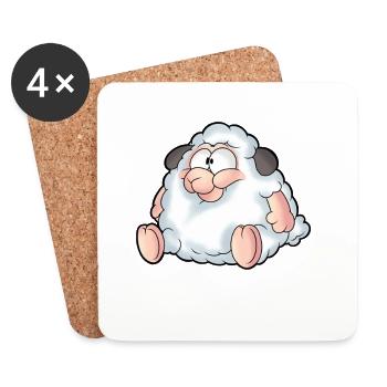 Mouton drôle - Dessous de verre (lot de 4) - blanc - Devant