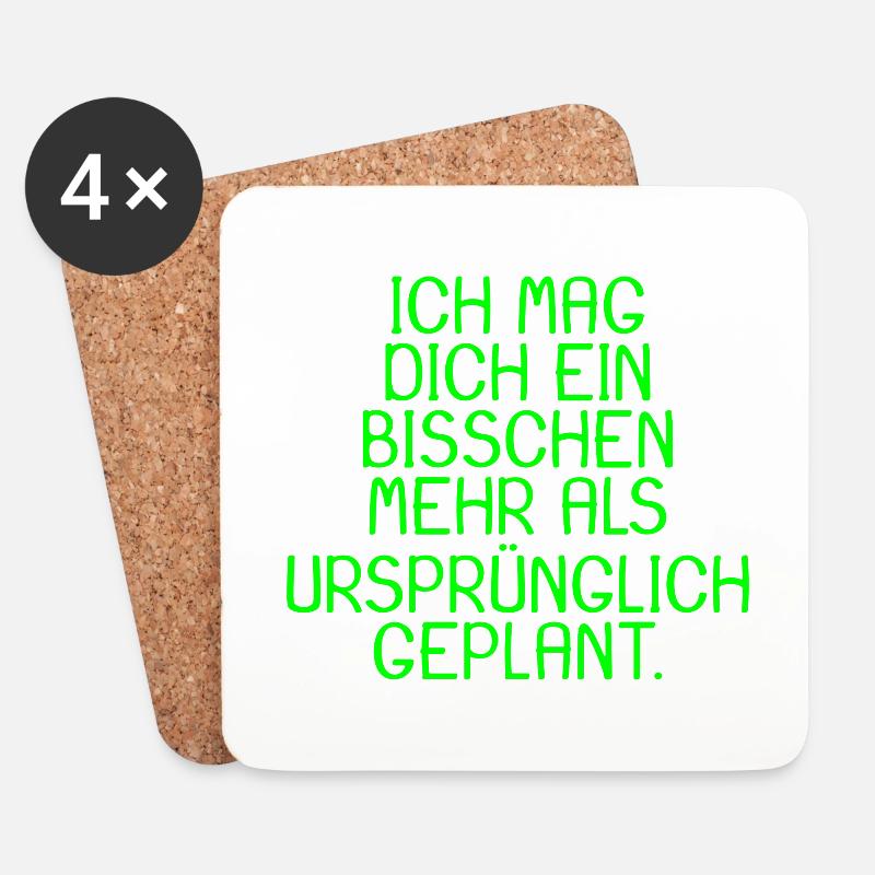 Spruch Ich mag dich ein bisschen mehr Geschenk - Untersetzer (4er-Set) - Weiß