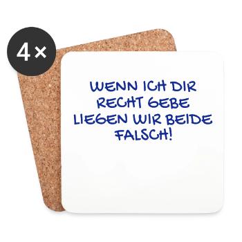Besserwisser lustiger Spruch - Untersetzer (4er-Set) - Weiß - Vorne
