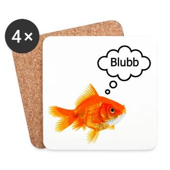 Goldfisch mit sprechblase - Untersetzer (4er-Set) - Weiß - Vorne