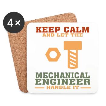 Funny Mechanical Engineer Tshirt, Keep Calm - Coasters (set of 4) - white - Front