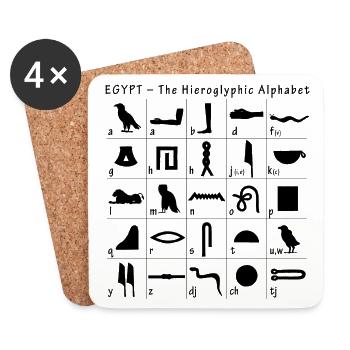 Hieroglyphic Alphabet - Coasters (set of 4) - white - Front