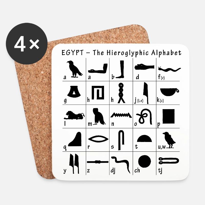 Hieroglyphen Alphabet - Untersetzer (4er-Set) - Weiß