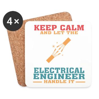 Funny Electrical Engineer Tshirt, Keep Calm - Coasters (set of 4) - white - Front