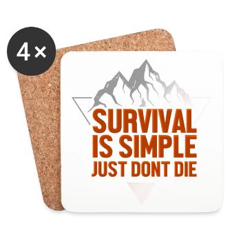 Outdoor survival prepper - Coasters (set of 4) - white - Front