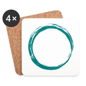 Circle Icon Design Brush Customizable - Coasters (set of 4) - white - Front