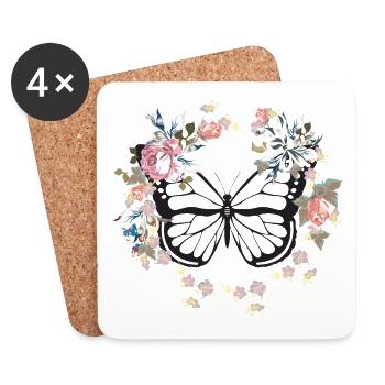 Schmetterling - Untersetzer (4er-Set) - Weiß - Vorne