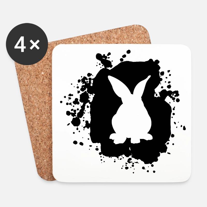 Rabbit - Coasters (set of 4) - white