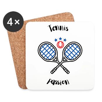 raquette de tennis tennis passion - Dessous de verre (lot de 4) - blanc - Devant