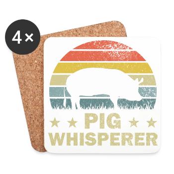 Pig Pigs - Coasters (set of 4) - white - Front