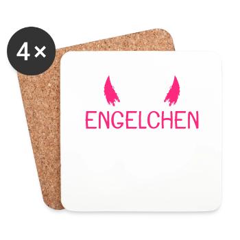 Engel Kostüm Karneval Geschenk - Untersetzer (4er-Set) - Weiß - Vorne
