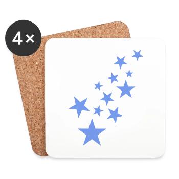Star asterisk pattern blue - Coasters (set of 4) - white - Front