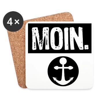 Jeu abstrait de couleurs en noir et blanc - Dessous de verre (lot de 4) - blanc - Devant