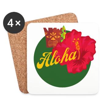 Aloha - Dessous de verre (lot de 4) - blanc - Devant