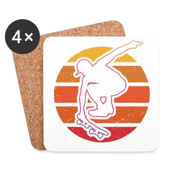 Skateboarder - Coasters (set of 4) - white - Front