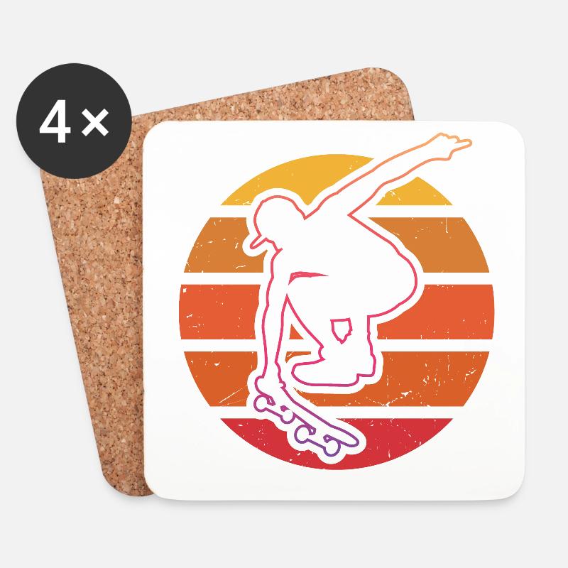 Skateboarder - Coasters (set of 4) - white