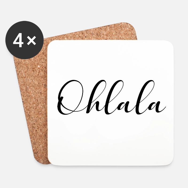 Ohlala Oh LaLa Paris Frankreich Romantik Geschenk - Untersetzer (4er-Set) - Weiß