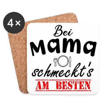 C'est meilleur avec maman | Pour le meilleur - Dessous de verre (lot de 4) - blanc - Devant
