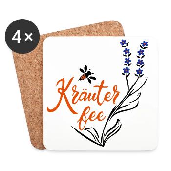 Kräuter Fee, Biene, Umwelt - Untersetzer (4er-Set) - Weiß - Vorne