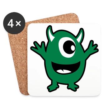 grünes Monster - Untersetzer (4er-Set) - Weiß - Vorne